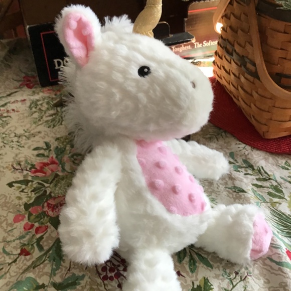 New Baby Plush Toy - Unicorn Plush Toy Infant Rattle - Crinkle Ears Whit… - Picture 3 of 9